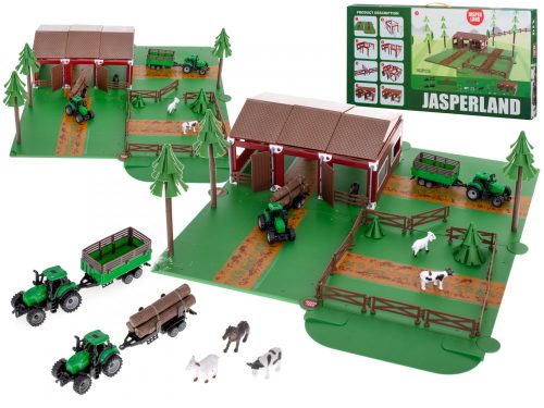 Fermă de joacă cu animale de curte tractor JASPERLAND