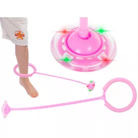   OEM Hula hop láb ugráló labda világító LED rózsaszínű
