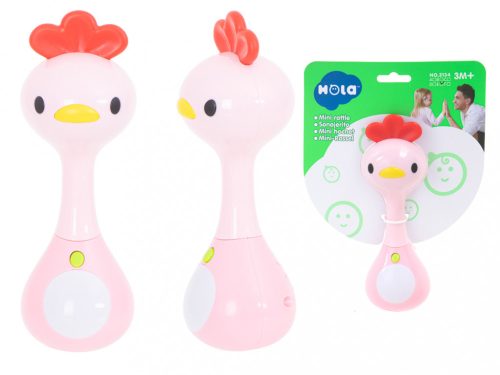 Hola csörgő interaktív játék, fényekkel és hangokkal babáknak csirke