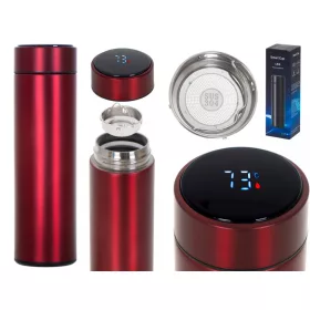 OEM Thermos bögre smart LED 500ml bordó