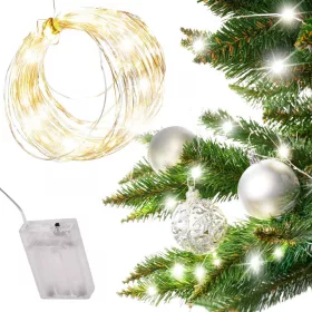 OEM LED dekoratív drót lámpák 10m 100LED hideg fehér
