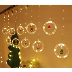 OEM LED függönylámpák számokkal 3m 125LED meleg fehér