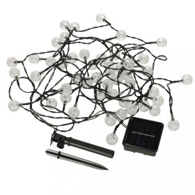   OEM Napkollektoros kerti lámpák golyók 7m 50LED meleg fehér