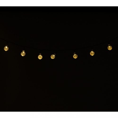 OEM Napkollektoros kerti lámpák golyók 7m 50LED meleg fehér