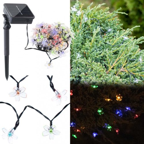 OEM Napelemes virágos kerti lámpák 7m 50LED több színben