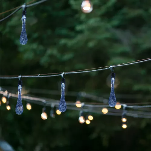 OEM Napelemes jégcsap kerti lámpák 6,5m 30LED hideg fehér