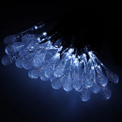 OEM Napelemes jégcsap kerti lámpák 6,5m 30LED hideg fehér