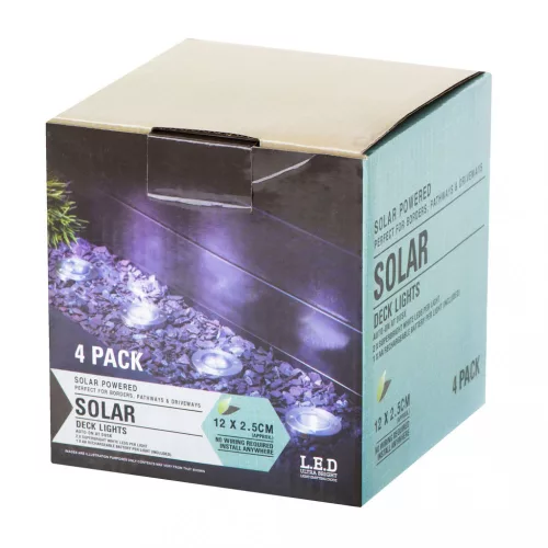 OEM Földre szerelt napkollektoros kerti lámpák 8LED 4db hideg fehér