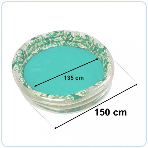 OEM Gyermek felfújható medence 3 kamra 150cm levelek