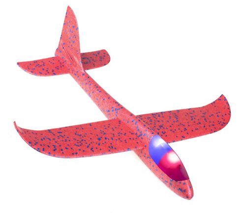 Siklórepülőgép 2LED polisztirol 48x47cm piros