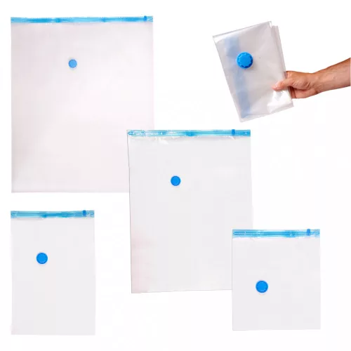 OEM Vákuumzsákok ruhákhoz 8 db 4 méret 35x40cm, 40x60cm, 60x80cm, 80x100cm, 60x80cm, 80x100cm