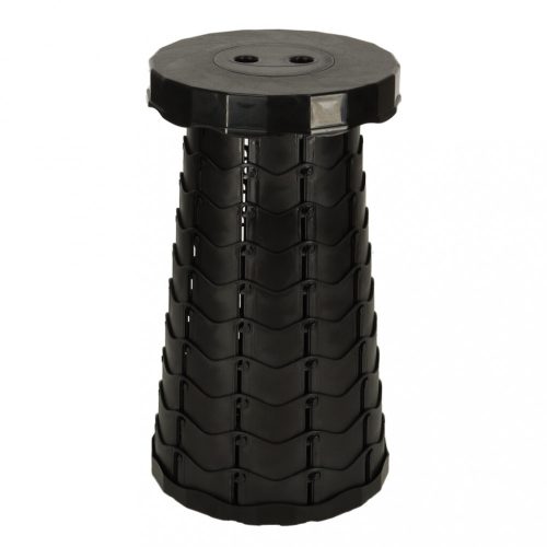 Összecsukható szék, kihúzható zsámoly, otthoni, kerti, kempingezési zsámoly, fekete