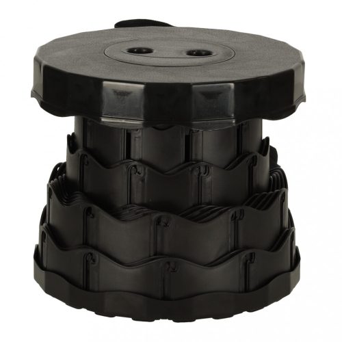 Összecsukható szék, kihúzható zsámoly, otthoni, kerti, kempingezési zsámoly, fekete