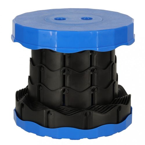 Összecsukható szék, kihúzható zsámoly, zsámoly otthonra, kertbe, kempingbe, kék