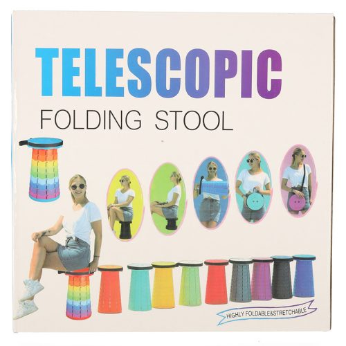 Összecsukható szék, kihúzható zsámoly, zsámoly otthonra, kertbe, kempingbe, kék