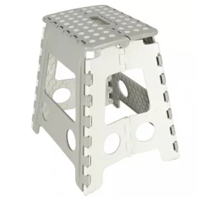   Összecsukható zsámoly, csúszásmentes, magas, 39 cm, világosszürke