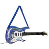Elektromos rockgitár erősítős mikrofonnal gyerekeknek kék