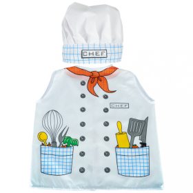   Karneváli jelmez díszes ruha Szakácskötény Szakácssapka szett 3-8 éves korig