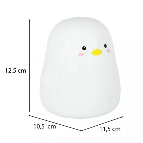 Szilikon LED fehér pingvin éjszakai lámpa gyerekeknek