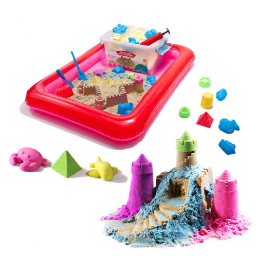 Kinetic Sand dobozban, 2kg, rózsaszín formák