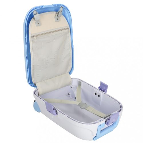 Kabinos utazóbőrönd kerekes gyerekeknek, névvel ellátott LED-es kézipoggyász, kék 43 cm x 30 cm x 19 cm