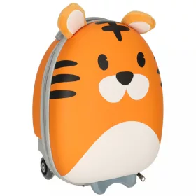   Utazóbőrönd gyerekeknek, kézipoggyász kerekeken, tigris 25 l