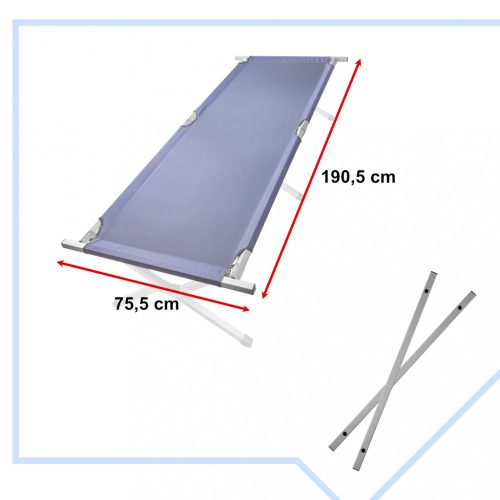Összecsukható kemping kempingágy, kenu XXL, kék, 150 kg