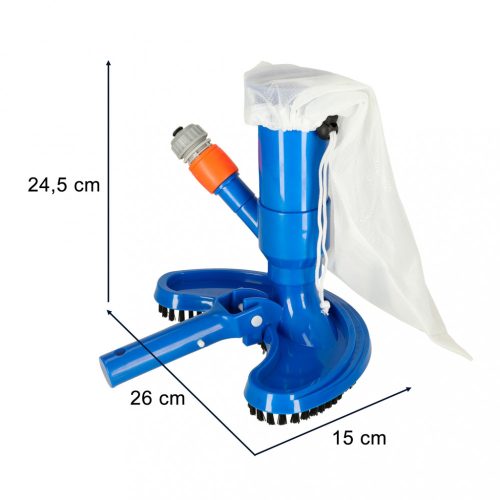 Medence porszívó tavak fenekének tisztításához, készlet újrafelhasználható zacskóval