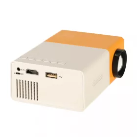   Mini projektor hordozható projektor LED TFT LCD 1920x1080 24-60" USB HDMI 12V fehér és narancs