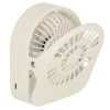 Asztali ventilátor, csipesszel, vezeték nélküli, USB hűtés, 3 teljesítményszint, 11,5 cm, fehér