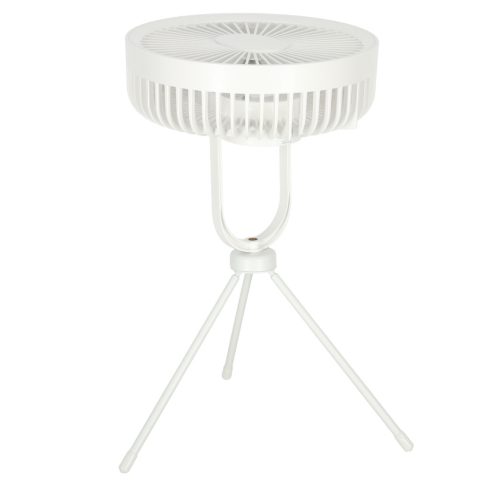 Asztali ventilátor, álló ventilátor, vezeték nélküli, USB, távirányító, lámpával, 4 teljesítményszint, 18 cm fehér