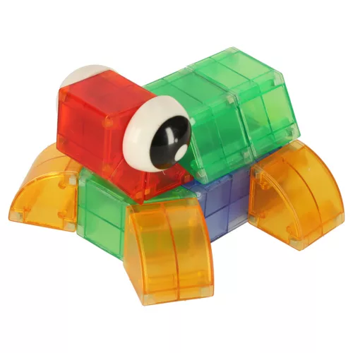 Mágneses építőkockák, világító elemek, 3D figurák, 32 db.