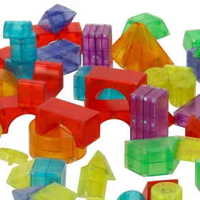   Mágneses építőkockák, világító elemek, 3D figurák, 64 db.