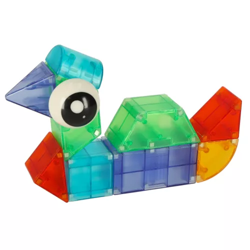 Mágneses építőkockák, világító elemek, 3D figurák, 64 db.