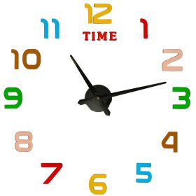   Öntapadós falióra, állítható, 80-90 cm, színes, 12 számjegyű