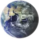 Planet Earth falióra LED kijelzővel, 32 cm, kék
