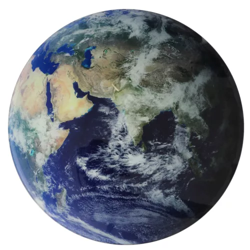 Planet Earth falióra LED kijelzővel, 32 cm, kék