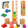 Fa oktatási blokkok Montessori puzzle színes