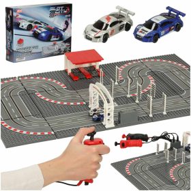   Elektromos rendőrautó versenypálya 2 autó autók vezérlők fordulatok építőelemek GD-02
