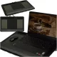 Laptop asztal, hordozható ágytálcás térdtámasz, fekete, párnával