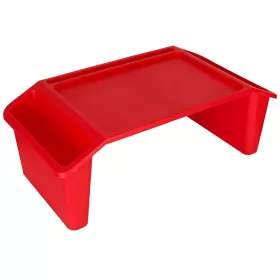  Laptop asztal szervezővel, utazóautó gyerekeknek, zsebekkel, reggeliző állvány, hordozható, stabil, piros
