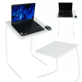   Laptop asztal laptophoz, multifunkcionális asztalhoz, összecsukható, állítható, 69 cm, fehér