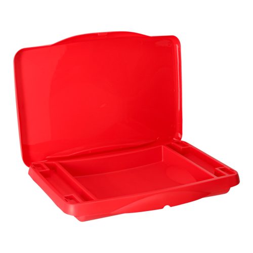 Összecsukható, hordozható autós asztal gyerekeknek, piros tárolórekesszel