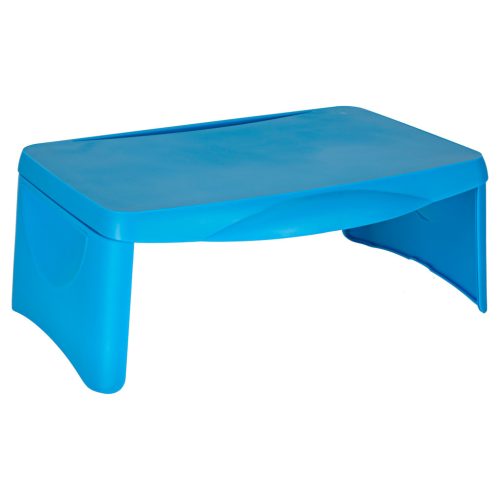 Összecsukható, hordozható autós asztal gyerekeknek, kék színű tárolóval