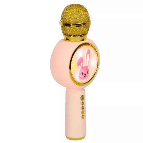 Vezeték nélküli karaoke mikrofon bluetouch hangszóró nyuszi rózsaszín
