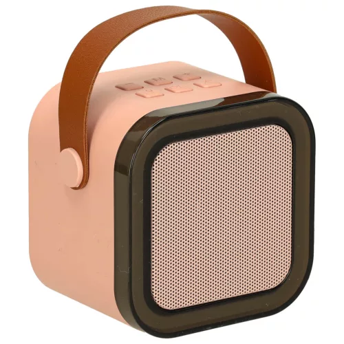 Karaoke szett mikrofonnal + hordozható hangszóró BLUETOOTH USB LED rózsaszín