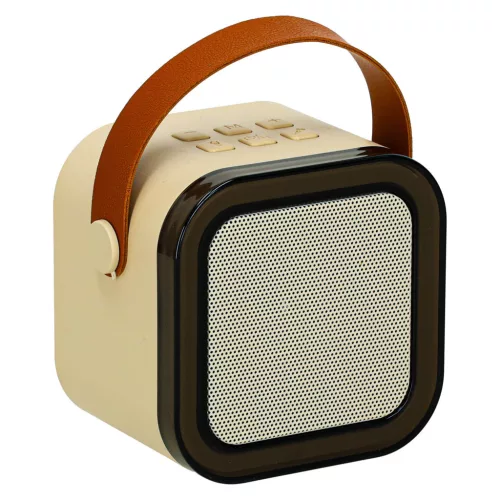 Karaoke szett mikrofonnal + hordozható hangszóró BLUETOOTH USB LED bézs
