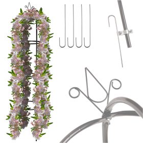   Kerti pergola oszlopos harangtartó rózsákhoz, futóvirágokhoz, fémből, 195 cm