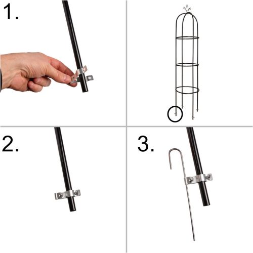 Kerti pergola oszlopos harangtartó rózsákhoz, futóvirágokhoz, fémből, 195 cm