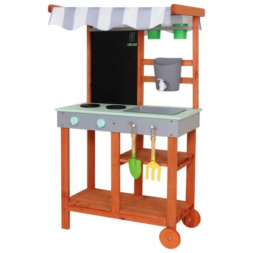 LULILO Sable fa gyerek kerti konyha kerekekkel és kiegészítőkkel, 116cm